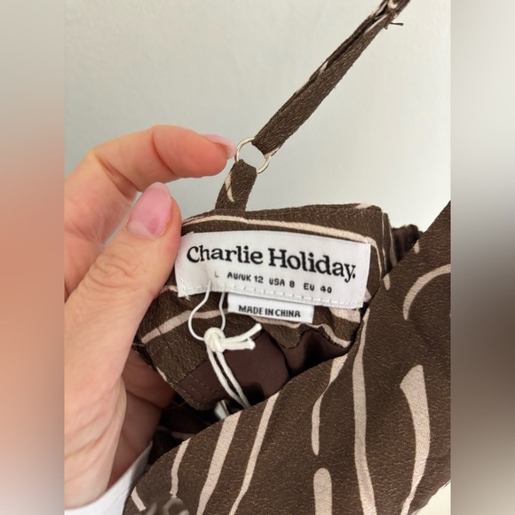 Charlie Holiday Allora Lola Printed Mini Slip Dress NWT - Picture 13 of 14